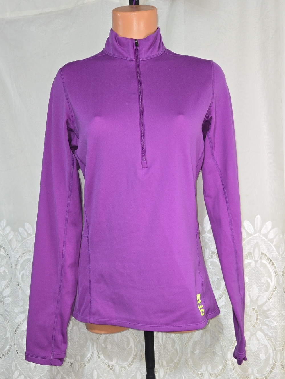 Stio Purple 1/4 Zip Pullover Top Fleece Lined Light Jacket Sz Medium